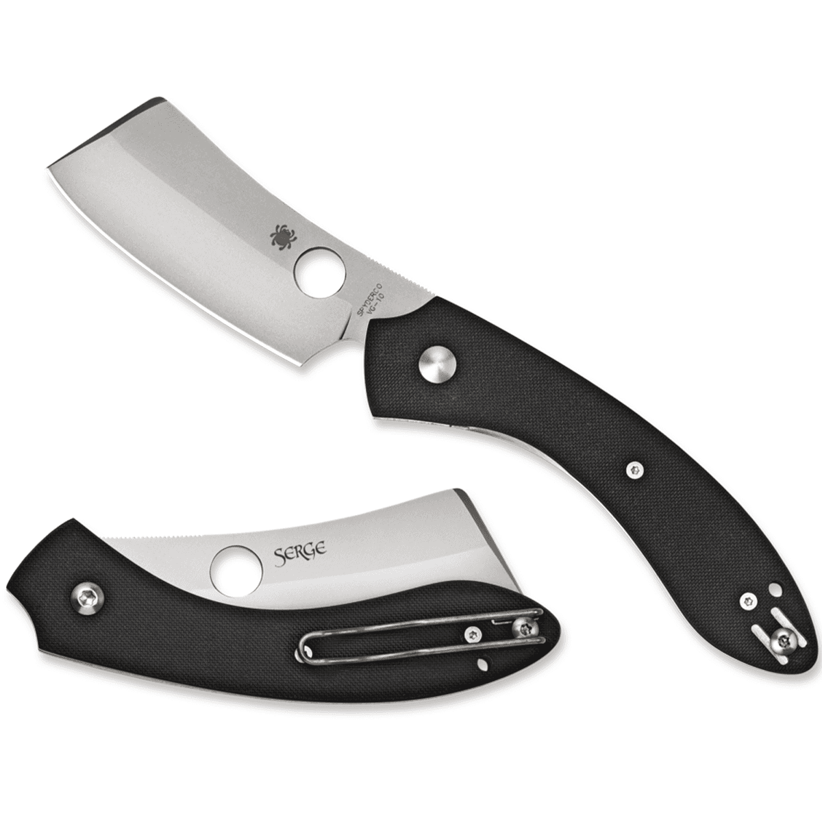 Spyderco C177GP ROC 3.07" Folding Cleaver Plain VG-10 Stainless Steel Blade/G10 Black Handle Spyderco C177GP ROC 3.07" Folding Cleaver Plain VG-10 Stainless Steel Blade/G10 Black Handle