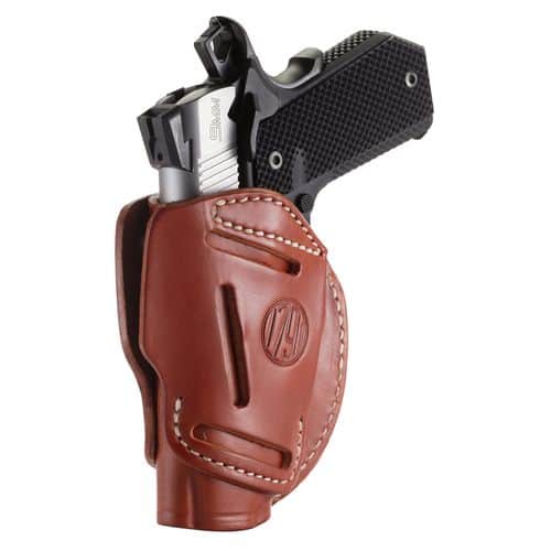 1791 Gunleather 3WH1CBRA 3-Way IWB/OWB Size 01 Classic Brown Leather Belt Loop Fits 1911 3-4" Ambidextrous Hand 1791 Gunleather 3WH1CBRA 3-Way IWB/OWB Size 01 Classic Brown Leather Belt Loop Fits 1911 3-4" Ambidextrous Hand