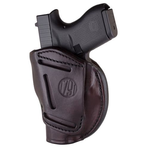 1791 Gunleather 4WH1SBRR 4-Way IWB/OWB 01 Signature Brown Leather Belt Clip Fits 3-4" Barrel 1911 Right Hand 1791 Gunleather 4WH1SBRR 4-Way IWB/OWB 01 Signature Brown Leather Belt Clip Fits 3-4" Barrel 1911 Right Hand