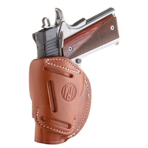 1791 Gunleather 4WH1CBRR 4-Way IWB/OWB 01 Classic Brown Leather Belt Clip Fits 3-4" Barrel 1911 1791 Gunleather 4WH1CBRR 4-Way IWB/OWB 01 Classic Brown Leather Belt Clip Fits 3-4" Barrel 1911