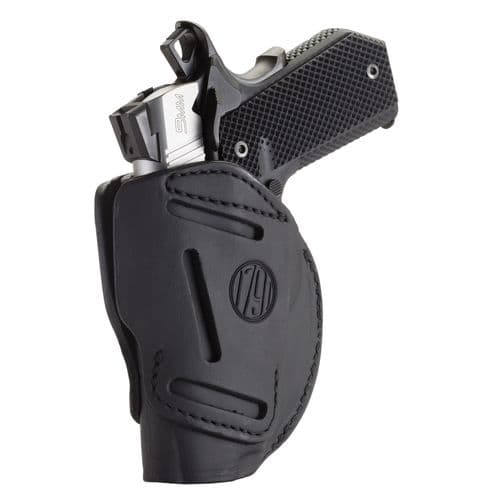 1791 Gunleather 3WH1SBLA 3-Way IWB/OWB Size 01 Stealth Black Leather Belt Loop Fits 1911 3-4" Ambidextrous 1791 Gunleather 3WH1SBLA 3-Way IWB/OWB Size 01 Stealth Black Leather Belt Loop Fits 1911 3-4" Ambidextrous