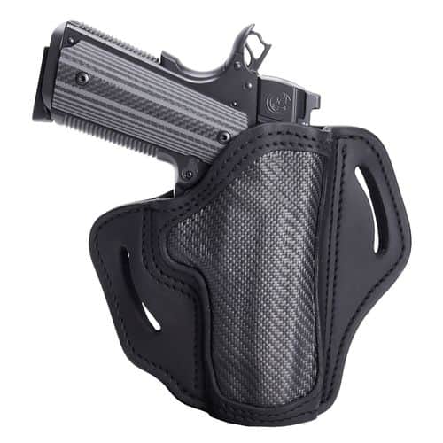 1791 Gunleather CFBH1SBLR BH1 OWB 01 Stealth Black Leather with Carbon Fiber Belt Slide Right Hand 1791 Gunleather CFBH1SBLR BH1 OWB 01 Stealth Black Leather with Carbon Fiber Belt Slide Right Hand