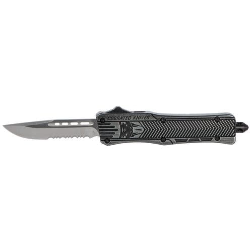 CobraTec Knives SSWCTK1SDS CTK-1 Small 2.75" OTF Part Serrated D2 Steel Blade/Black Stonewashed Aluminum Handle Features Glass Breaker Includes Pocket Clip CobraTec Knives SSWCTK1SDS CTK-1 Small 2.75" OTF Part Serrated D2 Steel Blade/Black Stonewashed Aluminum Handle Features Glass Breaker Includes Pocket Clip
