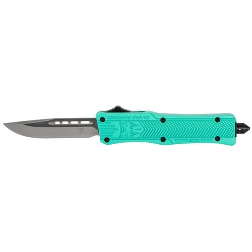 CobraTec Knives STFCTK1SDNS CTK-1 Small 2.75" OTF Drop Point Plain D2 Steel Blade/Tiffany Blue Aluminum Handle Features Glass Breaker Includes Pocket Clip CobraTec Knives STFCTK1SDNS CTK-1 Small 2.75" OTF Drop Point Plain D2 Steel Blade/Tiffany Blue Aluminum Handle Features Glass Breaker Includes Pocket Clip