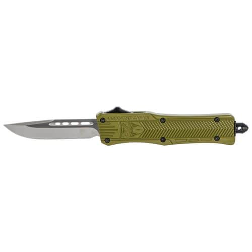 CobraTec Knives SODCTK1SDNS CTK-1 Small 2.75" OTF Drop Point Plain D2 Steel Blade OD Green Aluminum Handle CobraTec Knives SODCTK1SDNS CTK-1 Small 2.75" OTF Drop Point Plain D2 Steel Blade OD Green Aluminum Handle