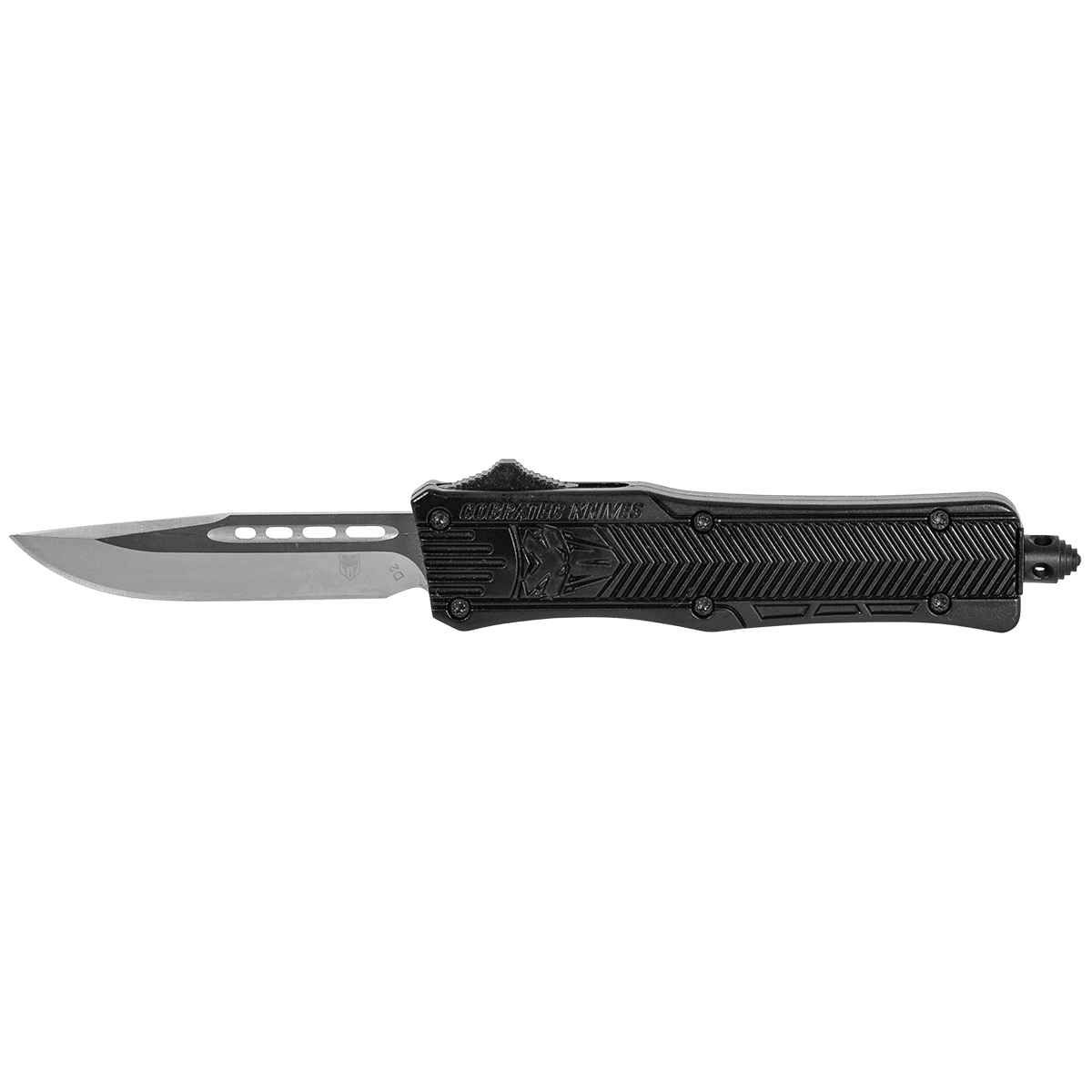 CobraTec Knives SBCTK1SDNS CTK-1 Small 2.75" OTF Drop Point Plain D2 Steel Blade Black Aluminum Handle CobraTec Knives SBCTK1SDNS CTK-1 Small 2.75" OTF Drop Point Plain D2 Steel Blade Black Aluminum Handle