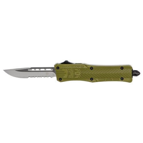 CobraTec Knives SODCTK1SDS CTK-1 Small 2.75" OTF Drop Point Part Serrated D2 Steel Blade/OD Green Aluminum Handle Features Glass Breaker Includes Pocket Clip CobraTec Knives SODCTK1SDS CTK-1 Small 2.75" OTF Drop Point Part Serrated D2 Steel Blade/OD Green Aluminum Handle Features Glass Breaker Includes Pocket Clip