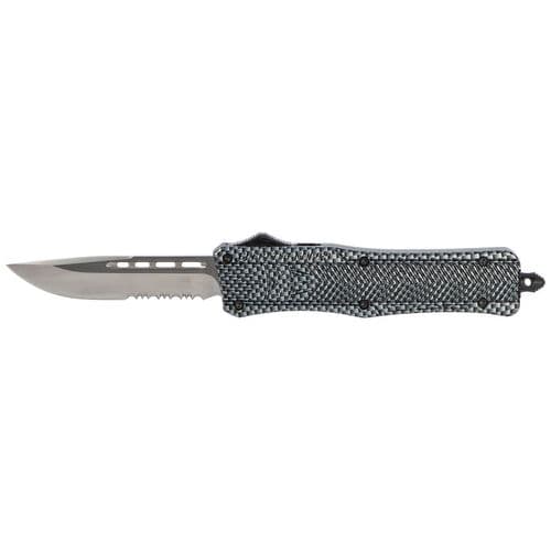 CobraTec Knives MSCFTK1MDS CTK-1 Medium 3" OTF Drop Point Part Serrated D2 Steel Blade/ Carbon Fiber Aluminum Handle Features Glass Breaker Includes Pocket Clip CobraTec Knives MSCFTK1MDS CTK-1 Medium 3" OTF Drop Point Part Serrated D2 Steel Blade/ Carbon Fiber Aluminum Handle Features Glass Breaker Includes Pocket Clip
