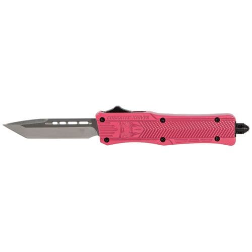 CobraTec Knives SPKCTK1STNS CTK-1 Small 2.75" OTF Tanto Plain D2 Steel Blade/Pink Aluminum Handle Features Glass Breaker Includes Pocket Clip CobraTec Knives SPKCTK1STNS CTK-1 Small 2.75" OTF Tanto Plain D2 Steel Blade/Pink Aluminum Handle Features Glass Breaker Includes Pocket Clip
