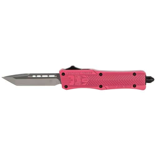 CobraTec Knives SPKCTK1STNS CTK-1 Small 2.75" OTF Tanto Plain D2 Steel Blade/Pink Aluminum Handle Features Glass Breaker Includes Pocket Clip CobraTec Knives SPKCTK1STNS CTK-1 Small 2.75" OTF Tanto Plain D2 Steel Blade/Pink Aluminum Handle Features Glass Breaker Includes Pocket Clip
