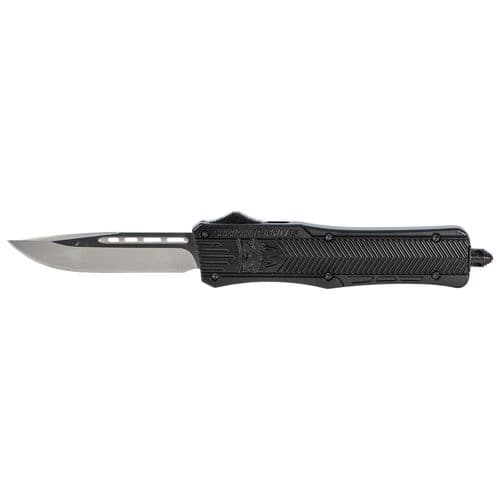 CobraTec Knives MBCTK1MDNS CTK-1 Medium 3" OTF Drop Point Plain D2 Steel Blade/Black Aluminum Handle Features Glass Breaker Includes Side Button CobraTec Knives MBCTK1MDNS CTK-1 Medium 3" OTF Drop Point Plain D2 Steel Blade/Black Aluminum Handle Features Glass Breaker Includes Side Button