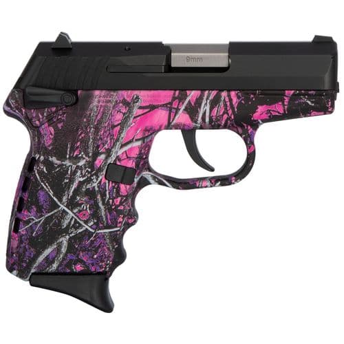 SCCY Industries CPX1CBMG CPX-1 Carbon 9mm Luger 3.10" 10+1 Black Stainless Steel Slide Muddy Girl Polymer Grip SCCY Industries CPX1CBMG CPX-1 Carbon 9mm Luger 3.10" 10+1 Black Stainless Steel Slide Muddy Girl Polymer Grip