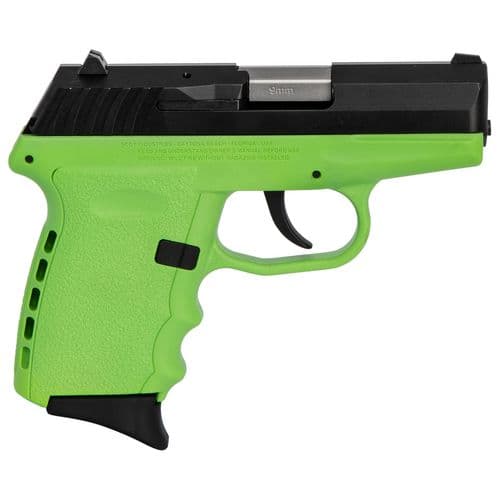 SCCY Industries CPX2CBLG CPX-2 Carbon 9mm Luger 3.10" 10+1 Black Stainless Steel Slide Lime Polymer Grip No Manual Safety SCCY Industries CPX2CBLG CPX-2 Carbon 9mm Luger 3.10" 10+1 Black Stainless Steel Slide Lime Polymer Grip No Manual Safety