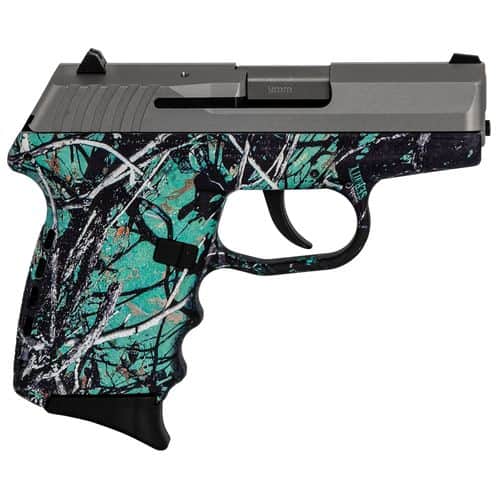 SCCY Industries CPX2TTMS CPX-2 Carbon 9mm Luger 3.10" 10+1 Stainless Steel Slide Muddy Girl Serenity Polymer Grip No Manual Safety SCCY Industries CPX2TTMS CPX-2 Carbon 9mm Luger 3.10" 10+1 Stainless Steel Slide Muddy Girl Serenity Polymer Grip No Manual Safety