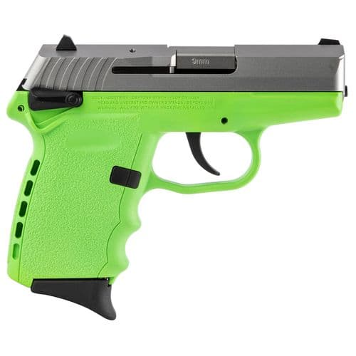 SCCY Industries CPX1TTLG CPX-1 Carbon 9mm Luger 3.10" 10+1 Stainless Steel Slide Lime Polymer Grip SCCY Industries CPX1TTLG CPX-1 Carbon 9mm Luger 3.10" 10+1 Stainless Steel Slide Lime Polymer Grip