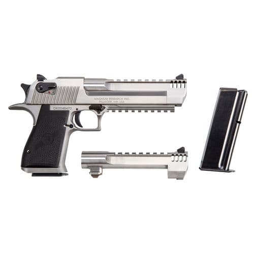 Magnum Research DE50429SRMB Desert Eagle Mark XIX Conversion Combo 50 AE/429 DE 6" 7+1 Overall Stainless Steel Black Rubber Grip Magnum Research DE50429SRMB Desert Eagle Mark XIX Conversion Combo 50 AE/429 DE 6" 7+1 Overall Stainless Steel Black Rubber Grip