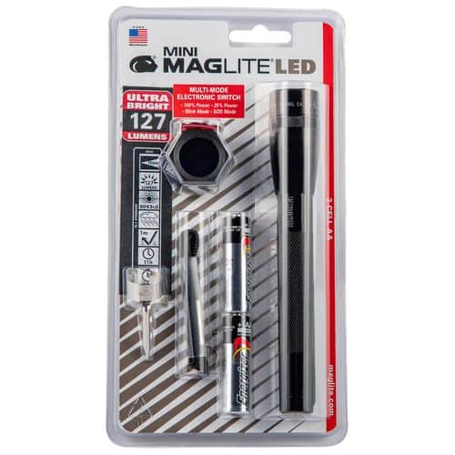 Maglite SP2201C Mini Maglite Combo Pack Black Aluminum Red/Blue/Clear LED 127 Lumens Maglite SP2201C Mini Maglite Combo Pack Black Aluminum Red/Blue/Clear LED 127 Lumens