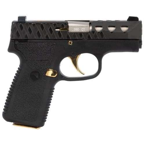 Magnum Research M380 M380 Pocket Pistol 380 ACP 3" 7+1 Black Tungsten DLC Stainless Steel with Gold Accents Black Polymer Grip Magnum Research M380 M380 Pocket Pistol 380 ACP 3" 7+1 Black Tungsten DLC Stainless Steel with Gold Accents Black Polymer Grip