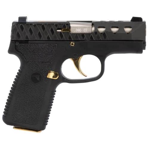 Magnum Research M380 M380 Pocket Pistol 380 ACP 3" 7+1 Black Tungsten DLC Stainless Steel with Gold Accents Black Polymer Grip Magnum Research M380 M380 Pocket Pistol 380 ACP 3" 7+1 Black Tungsten DLC Stainless Steel with Gold Accents Black Polymer Grip