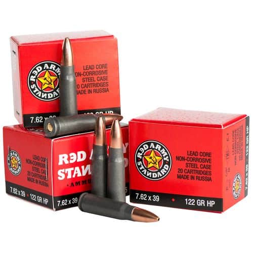 Red Army Standard AM2458 Red Army Standard 7.62x39mm 124 gr Hollow Point Boat-Tail (HPBT) 20 Bx/ 50 Cs Red Army Standard AM2458 Red Army Standard 7.62x39mm 124 gr Hollow Point Boat-Tail (HPBT) 20 Bx/ 50 Cs