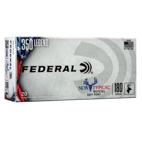 Federal 350LDT1 Non-Typical 350 Legend 180 gr Non-Typical Soft Point (SP) 20 Bx/ 10 Cs Federal 350LDT1 Non-Typical 350 Legend 180 gr Non-Typical Soft Point (SP) 20 Bx/ 10 Cs