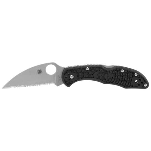 Spyderco C11FSWCBK Delica 4 Lightweight 2.87" Folding Wharncliffe Serrated VG-10 Stainless Steel Blade FRN Black Handle 2 Spyderco C11FSWCBK Delica 4 Lightweight 2.87" Folding Wharncliffe Serrated VG-10 Stainless Steel Blade FRN Black Handle 2