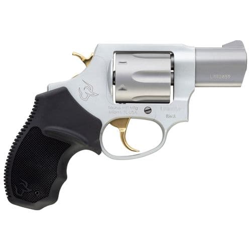 Taurus 2-856029ULGLD 856 Ultra-Lite 38 Special 6rd 2" Matte Stainless Cylinder & Barrel Matte Stainless Steel w/Gold Accents Frame Black Rubber Grip 2 Taurus 2-856029ULGLD 856 Ultra-Lite 38 Special 6rd 2" Matte Stainless Cylinder & Barrel Matte Stainless Steel w/Gold Accents Frame Black Rubber Grip 2