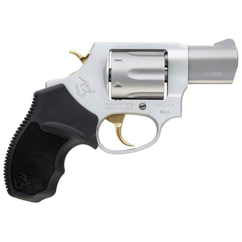 Taurus 2-856029ULGLD 856 Ultra-Lite 38 Special 6rd 2" Matte Stainless Cylinder & Barrel Matte Stainless Steel w/Gold Accents Frame Black Rubber Grip 2 Taurus 2-856029ULGLD 856 Ultra-Lite 38 Special 6rd 2" Matte Stainless Cylinder & Barrel Matte Stainless Steel w/Gold Accents Frame Black Rubber Grip 2