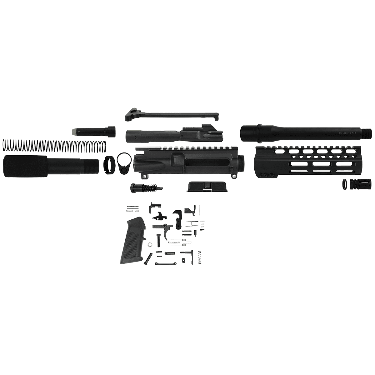 TacFire SSPK45ACPLPK AR Build Kit Pistol 45 ACP AR-10 Black Nitride Steel 5/8"-24 tpi TacFire SSPK45ACPLPK AR Build Kit Pistol 45 ACP AR-10 Black Nitride Steel 5/8"-24 tpi