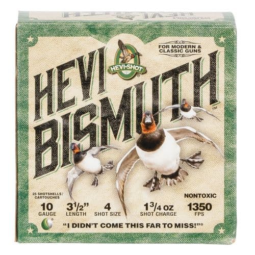 HEVI-Shot HS15504 Hevi-Bismuth Waterfowl 10 Gauge 3.5" 1 3/4 oz 4 Shot 25 Bx/ 10 Cs HEVI-Shot HS15504 Hevi-Bismuth Waterfowl 10 Gauge 3.5" 1 3/4 oz 4 Shot 25 Bx/ 10 Cs