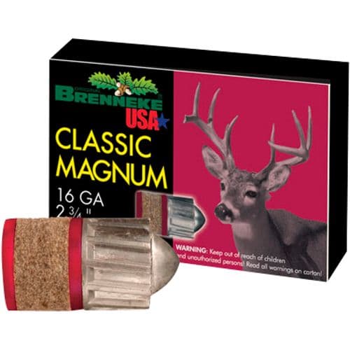 Brenneke SL162CLM Classic Magnum 16 Gauge 2.75" 1 oz Slug 5 Bx/ 50 Cs Brenneke SL162CLM Classic Magnum 16 Gauge 2.75" 1 oz Slug 5 Bx/ 50 Cs