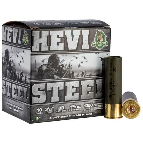 HEVI-Shot HS61088 Hevi-Steel 10 Gauge 3.5" 1 3/4 oz BB Shot 25 Bx/ 10 Cs HEVI-Shot HS61088 Hevi-Steel 10 Gauge 3.5" 1 3/4 oz BB Shot 25 Bx/ 10 Cs