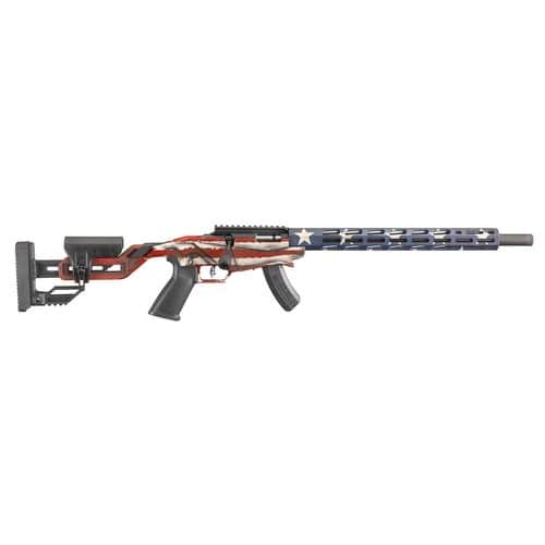 Ruger 8422 Precision Rimfire 22 LR 18" 15+1 Black American Flag Cerakote Adjustable Quick-Fit Precision Rimfire Stock Threaded Barrel Ruger 8422 Precision Rimfire 22 LR 18" 15+1 Black American Flag Cerakote Adjustable Quick-Fit Precision Rimfire Stock Threaded Barrel