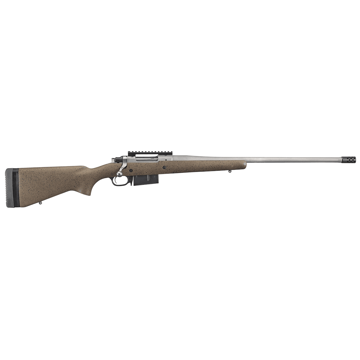 Ruger 47197 Hawkeye Long-Range Hunter 6.5 PRC 3+1 22" Matte Stainless Black Speckled Brown Synthetic Stock Right Hand (Full Size) Ruger 47197 Hawkeye Long-Range Hunter 6.5 PRC 3+1 22" Matte Stainless Black Speckled Brown Synthetic Stock Right Hand (Full Size)