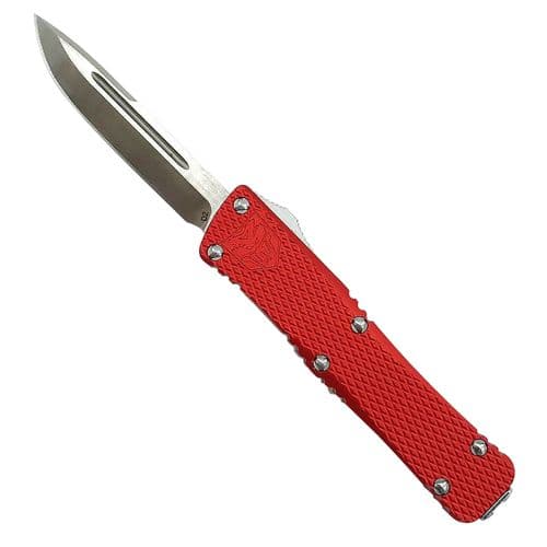 CobraTec Knives MKRMDNS Mini Mamba 2.25" OTF Drop Point Plain D2 Steel Blade/Red Aluminum Handle Includes Pocket Clip CobraTec Knives MKRMDNS Mini Mamba 2.25" OTF Drop Point Plain D2 Steel Blade/Red Aluminum Handle Includes Pocket Clip