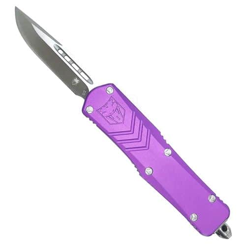 Cobra Tec Knives SPURFSXSDNS FS-X Small 2.50" Drop Point Plain D2 Steel Purple Aluminum Handle OTF Cobra Tec Knives SPURFSXSDNS FS-X Small 2.50" Drop Point Plain D2 Steel Purple Aluminum Handle OTF
