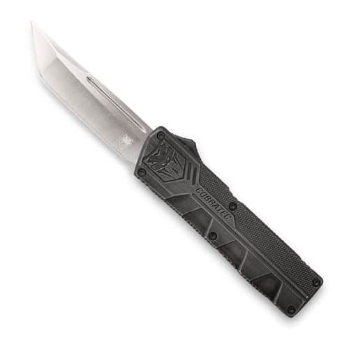 CobraTec Knives SWCTLWTNS Lightweight 3.25" OTF Tanto Plain D2 Steel Blade/Stonewashed Aluminum Handle Includes Pocket Clip CobraTec Knives SWCTLWTNS Lightweight 3.25" OTF Tanto Plain D2 Steel Blade/Stonewashed Aluminum Handle Includes Pocket Clip
