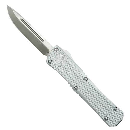 CobraTec Knives MKSILMDNS Mini Mamba 2.25" OTF Drop Point Plain D2 Steel Blade/Silver Aluminum Handle Includes Pocket Clip CobraTec Knives MKSILMDNS Mini Mamba 2.25" OTF Drop Point Plain D2 Steel Blade/Silver Aluminum Handle Includes Pocket Clip