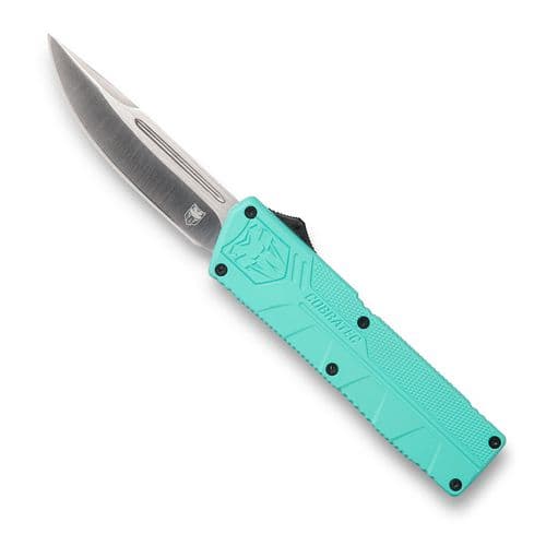 CobraTec Knives TFCTLWDNS Lightweight 3.25" OTF Drop Point Plain D2 Steel Blade/Tiffany Blue Aluminum Handle Includes Pocket Clip CobraTec Knives TFCTLWDNS Lightweight 3.25" OTF Drop Point Plain D2 Steel Blade/Tiffany Blue Aluminum Handle Includes Pocket Clip