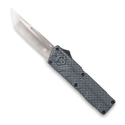 CobraTec Knives CFCTLWTNS Lightweight 3.25" OTF Tanto Plain D2 Steel Blade/Carbon Fiber Aluminum Handle Includes Pocket Clip CobraTec Knives CFCTLWTNS Lightweight 3.25" OTF Tanto Plain D2 Steel Blade/Carbon Fiber Aluminum Handle Includes Pocket Clip