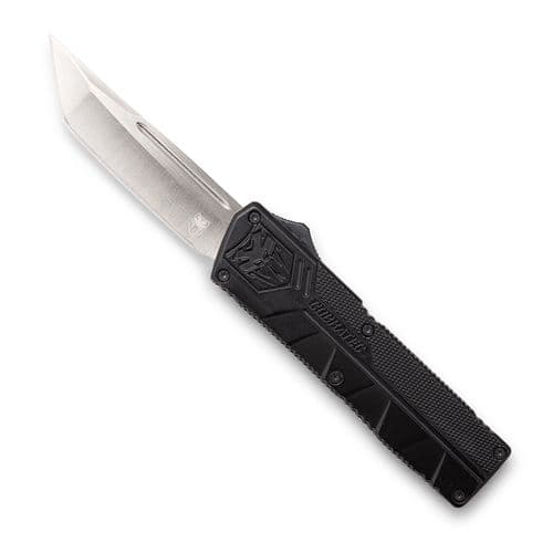 CobraTec Knives BCTLWTNS Lightweight 3.25" OTF Tanto Plain D2 Steel Blade/Black Aluminum Handle Includes Pocket Clip CobraTec Knives BCTLWTNS Lightweight 3.25" OTF Tanto Plain D2 Steel Blade/Black Aluminum Handle Includes Pocket Clip