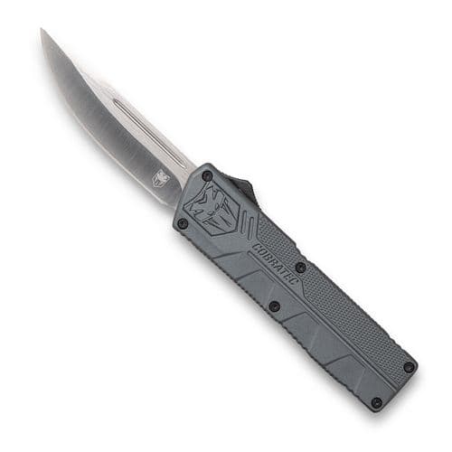 CobraTec Knives GYCTLWDNS Lightweight 3.25" OTF Drop Point Plain D2 Steel Blade/Gray Aluminum Handle Includes Pocket Clip CobraTec Knives GYCTLWDNS Lightweight 3.25" OTF Drop Point Plain D2 Steel Blade/Gray Aluminum Handle Includes Pocket Clip