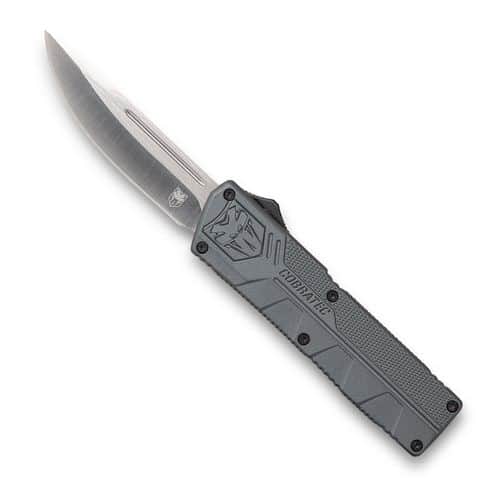 CobraTec Knives GYCTLWDNS Lightweight 3.25" OTF Drop Point Plain D2 Steel Blade/Gray Aluminum Handle Includes Pocket Clip CobraTec Knives GYCTLWDNS Lightweight 3.25" OTF Drop Point Plain D2 Steel Blade/Gray Aluminum Handle Includes Pocket Clip