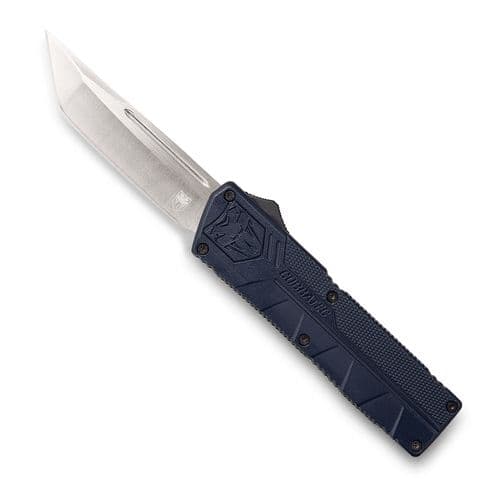 CobraTec Knives NYTCTLSPWTNS Lightweight 3.25" OTF Tanto Plain D2 Steel Blade/NYPD Blue Aluminum Handle CobraTec Knives NYTCTLSPWTNS Lightweight 3.25" OTF Tanto Plain D2 Steel Blade/NYPD Blue Aluminum Handle
