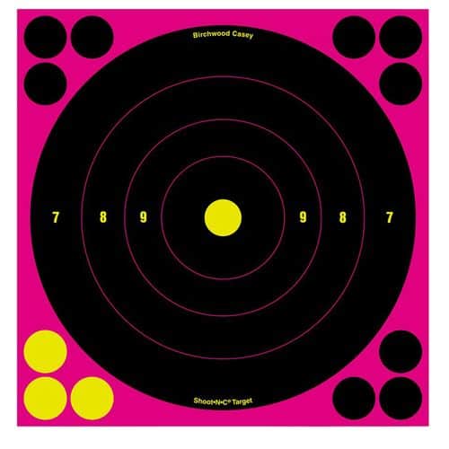 Birchwood Casey 34828 Shoot-N-C Bullseye Hanging Adhesive Paper Target 8" 30 Per Pack Birchwood Casey 34828 Shoot-N-C Bullseye Hanging Adhesive Paper Target 8" 30 Per Pack