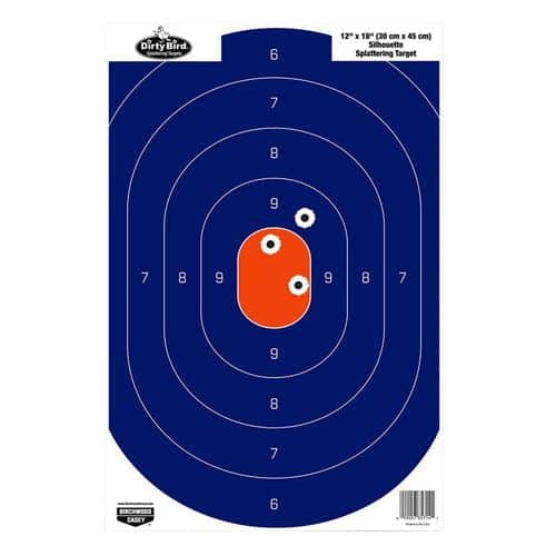 Birchwood Casey 35720 Dirty Bird Silhouette Hanging Tagboard Target 12" x 18" 50 Per Pack Blue/Orange Birchwood Casey 35720 Dirty Bird Silhouette Hanging Tagboard Target 12" x 18" 50 Per Pack Blue/Orange