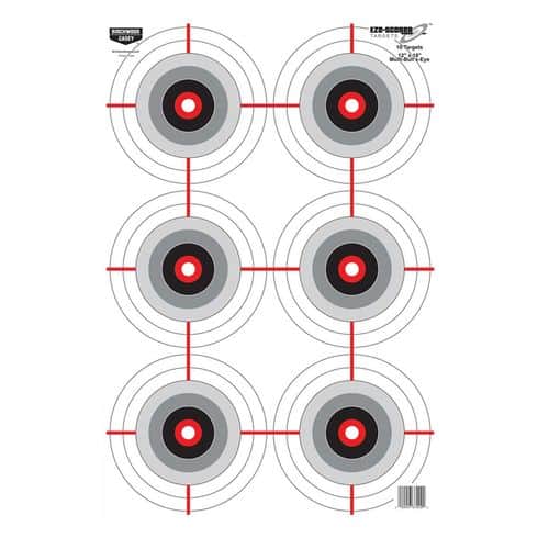 Birchwood Casey 37209 EZE-Scorer Multiple Bull's-Eye Bullseye Paper Target 12" x 18" 10 Per Pack Birchwood Casey 37209 EZE-Scorer Multiple Bull's-Eye Bullseye Paper Target 12" x 18" 10 Per Pack