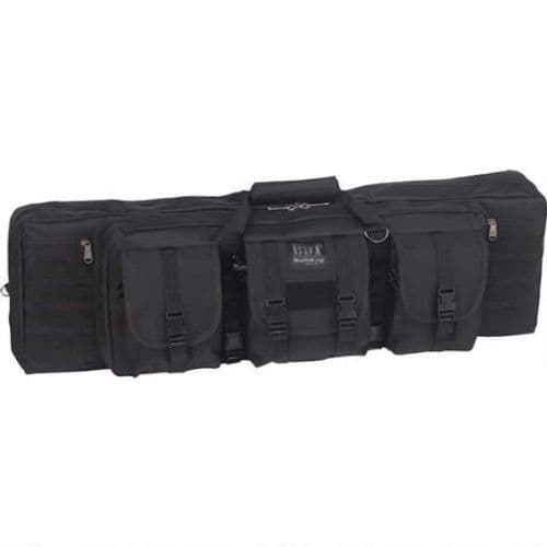 Bulldog BDT4043B BDT Tactical Single Rifle Case made of Nylon with Black Finish, 3 Accessory Pockets, Deluxe Padded Backstraps, Lockable Zippers & Padded Internal Divider 13" H x 43" W x 3" D Internal Dimensions Bulldog BDT4043B BDT Tactical Single Rifle Case made of Nylon with Black Finish, 3 Accessory Pockets, Deluxe Padded Backstraps, Lockable Zippers & Padded Internal Divider 13" H x 43" W x 3" D Internal Dimensions