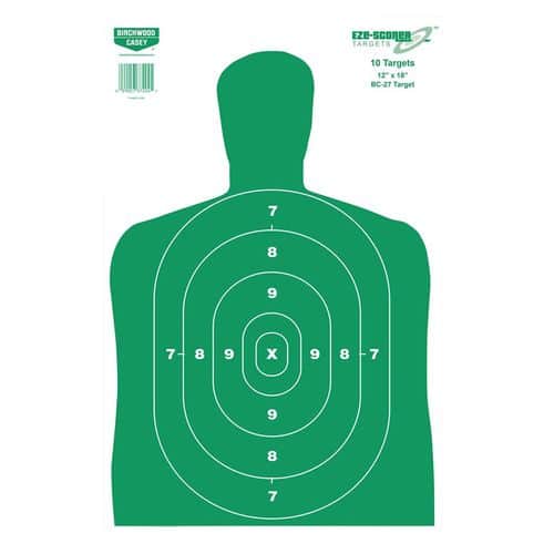 Birchwood Casey 37204 EZE-Scorer Green Target Silhouette Paper Target 12" x 18" 10 Per Pack Birchwood Casey 37204 EZE-Scorer Green Target Silhouette Paper Target 12" x 18" 10 Per Pack
