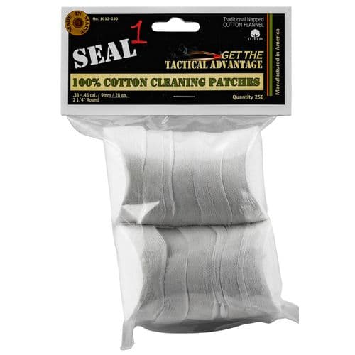 Seal 1 1012-250 Cleaning Patches 38-45 Cal Cotton 2.25" 250 Per Pack Seal 1 1012-250 Cleaning Patches 38-45 Cal Cotton 2.25" 250 Per Pack